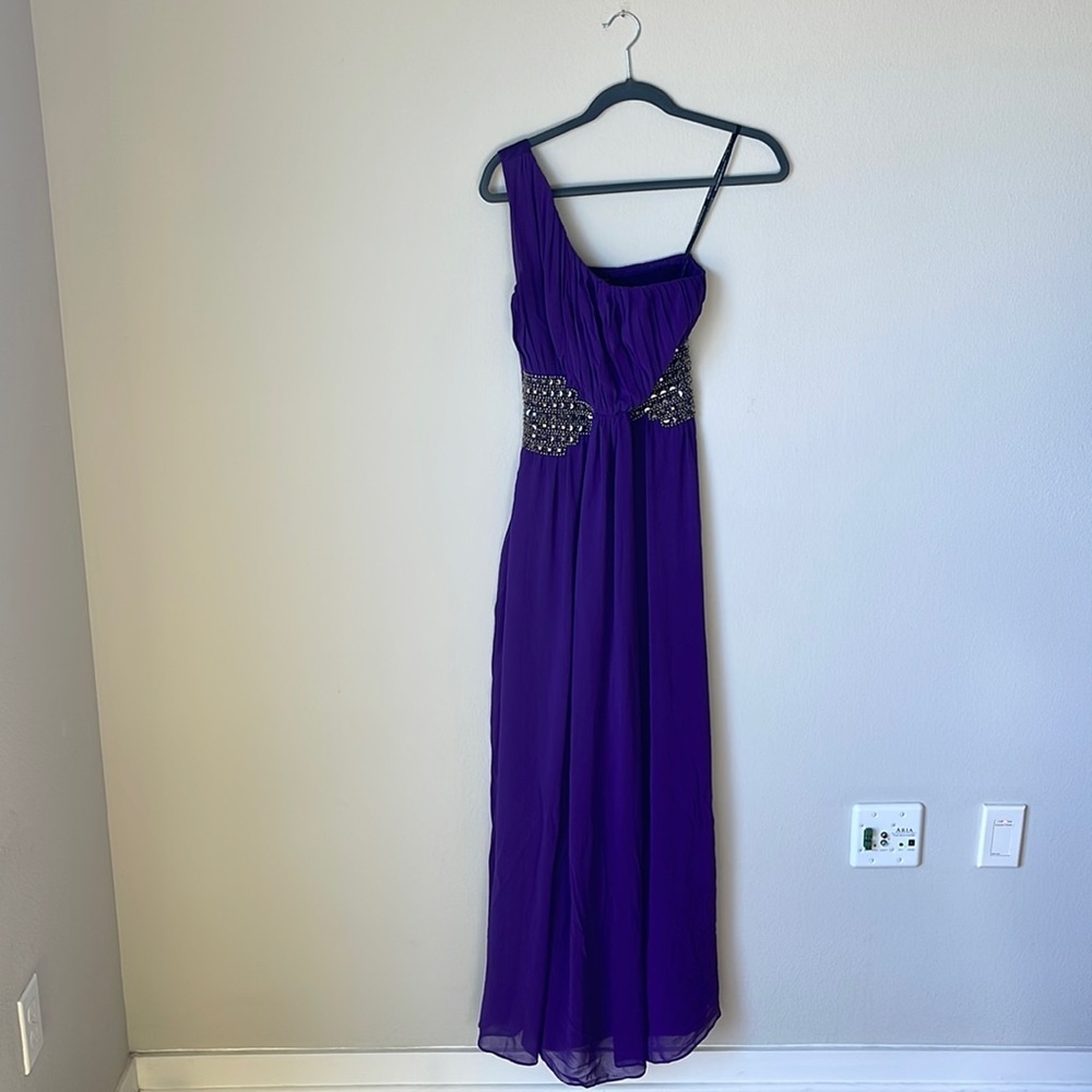 Purple One Shoulder Formal Dress